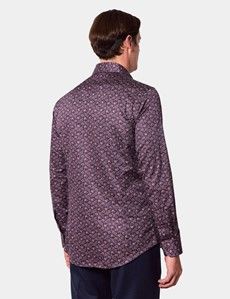 Slim Fit Burgundy & Blue Floral Curtis Shirt