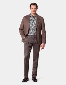 Slim Fit Navy & White Floral Curtis Shirt