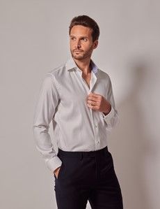 Slim Fit White Curtis Shirt - Contrast Detail