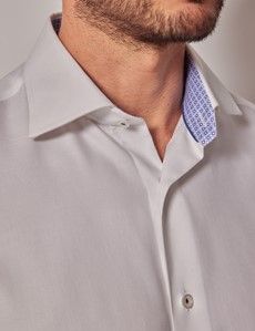 Slim Fit White Curtis Shirt - Contrast Detail