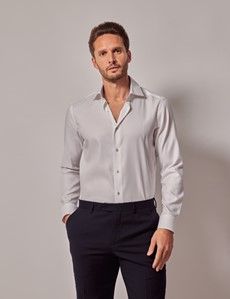 Slim Fit White Curtis Shirt - Contrast Detail