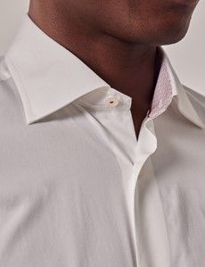 Slim Fit White Curtis Shirt - Contrast Detail