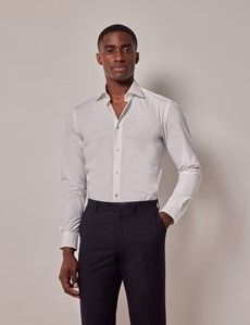 Slim Fit White Curtis Shirt - Contrast Detail