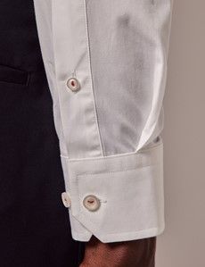 Slim Fit White Curtis Shirt - Contrast Detail