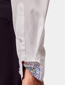 Slim Fit White Curtis Shirt - Contrast Detail