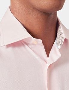 Slim Fit Pink Curtis Shirt - Contrast Detail