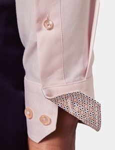 Slim Fit Pink Curtis Shirt - Contrast Detail