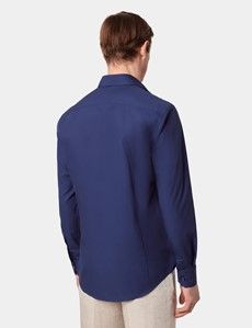 Slim Fit Navy Curtis Shirt - Contrast Detail