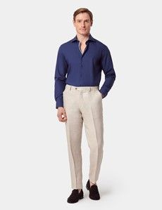 Slim Fit Navy Curtis Shirt - Contrast Detail