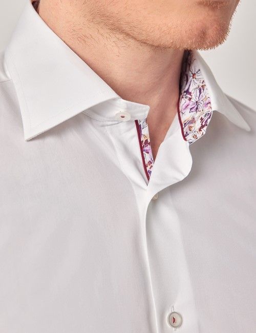 White Slim Curtis Shirt - Contrast Detail-preview