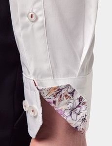 Slim Fit White Curtis Shirt - Contrast Detail