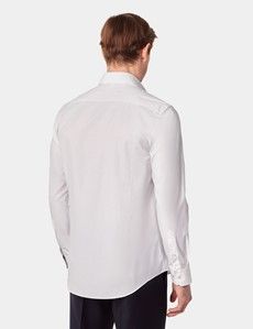 Slim Fit White Curtis Shirt - Contrast Detail