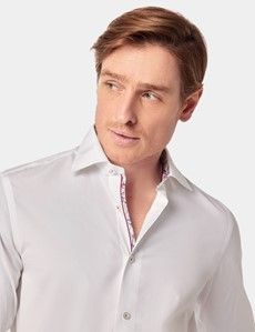 Slim Fit White Curtis Shirt - Contrast Detail