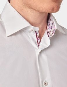 Slim Fit White Curtis Shirt - Contrast Detail
