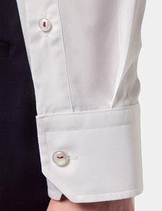 Slim Fit White Curtis Shirt - Contrast Detail