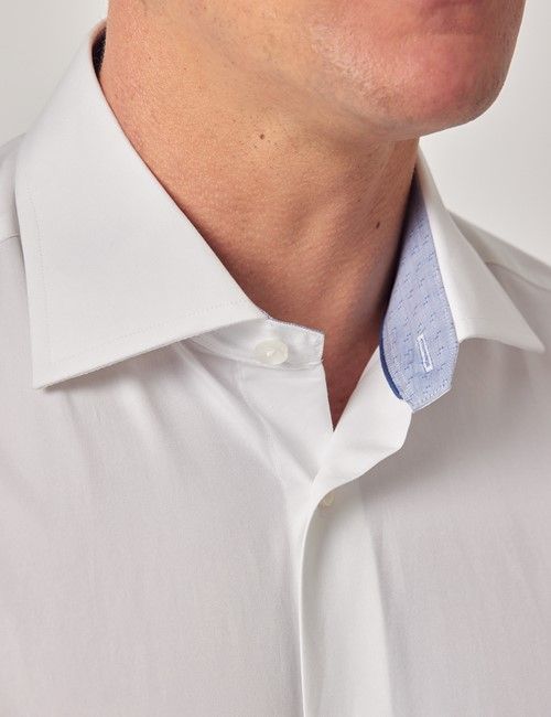 White Slim Curtis Shirt - Contrast Detail-preview