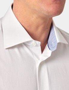 Slim Fit White Curtis Shirt - Contrast Detail