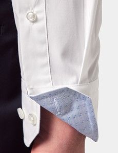Slim Fit White Curtis Shirt - Contrast Detail