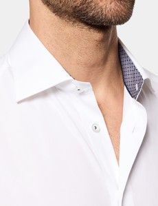 Slim Fit White Curtis Shirt - Contrast Detail