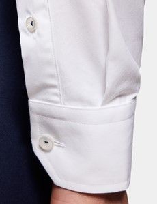 Slim Fit White Curtis Shirt - Contrast Detail