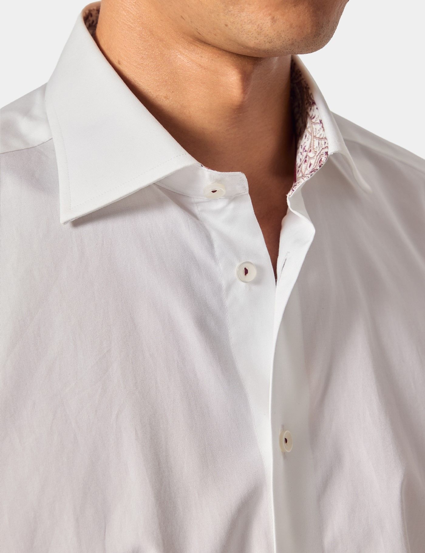 Slim Fit White Curtis Shirt - Contrast Detail-preview