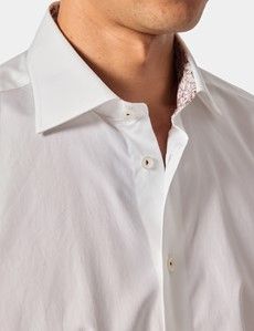 Slim Fit White Curtis Shirt - Contrast Detail
