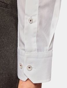 Slim Fit White Curtis Shirt - Contrast Detail