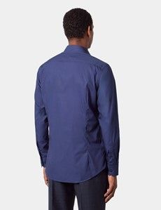 Slim Fit Navy Curtis Shirt - Contrast Detail
