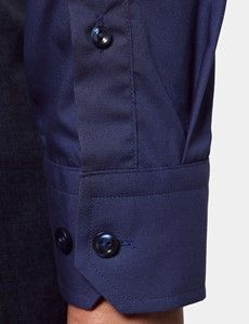 Slim Fit Navy Curtis Shirt - Contrast Detail