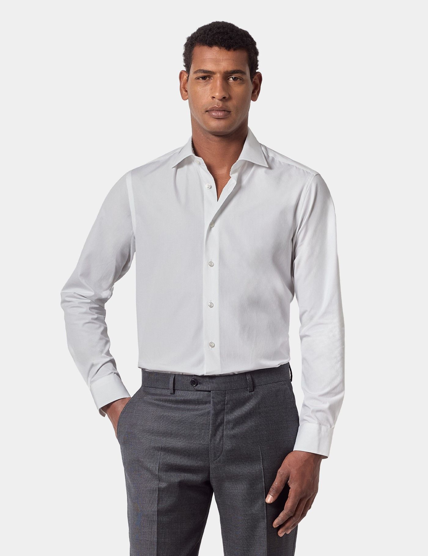 Slim Fit White Curtis Shirt - Contrast Detail