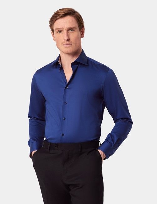 Slim Fit Navy Curtis Shirt - Contrast Detail