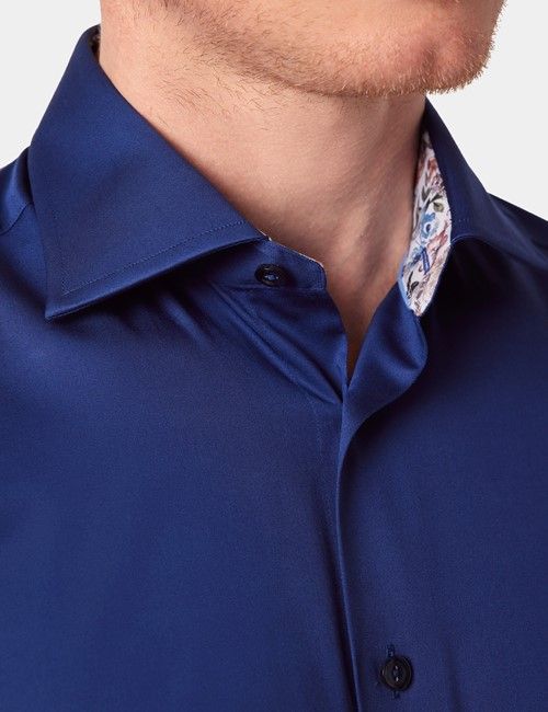 Slim Fit Navy Curtis Shirt - Contrast Detail-preview