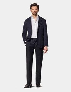 Slim Fit White Twill Non-Iron Curtis Shirt - Contrast Detail