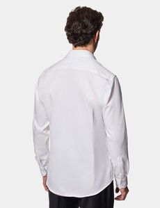 Slim Fit White Twill Non-Iron Curtis Shirt - Contrast Detail