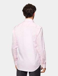 Slim Fit Pink Twill Non-Iron Curtis Shirt - Contrast Detail