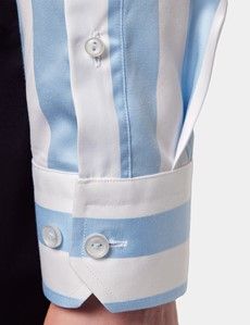 Slim Fit Blue & White Stripe Curtis Shirt