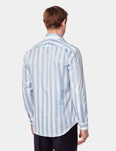 Slim Fit Blue & White Stripe Curtis Shirt