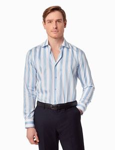 Slim Fit Blue & White Stripe Curtis Shirt
