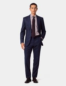 Slim Fit Burgundy & White Jacquard Stripe Curtis Shirt