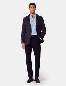 Slim Fit Blue & White Dobby Parrot Stripe Curtis Shirt