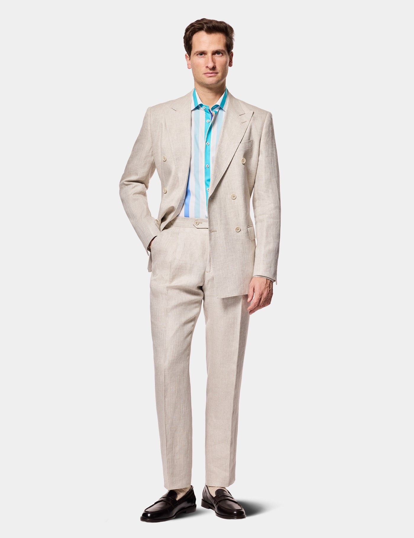 Slim Fit Light Blue Jacquard Paisley Curtis Shirt