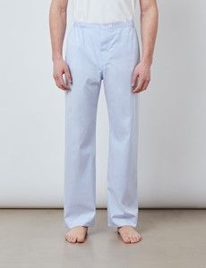 Blue & White Bi-Colour Stripe Cotton Pyjamas-preview2