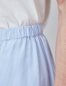 Blue & White Bi-Colour Stripe Cotton Pyjamas-preview7