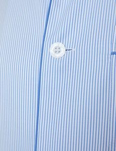 Blue & White Bi-Colour Stripe Cotton Pyjamas-preview8