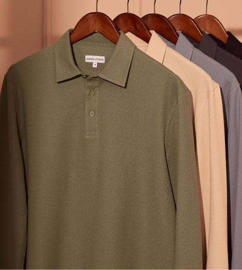 Men s Button Through Polo Shirts Hawes Curtis