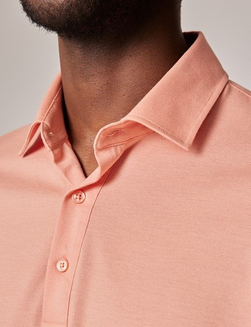 Coral Mercerised Pique Polo Shirt - Short Sleeve-preview
