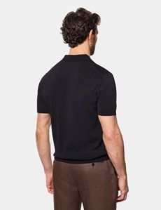Black Premium Knit Polo Shirt