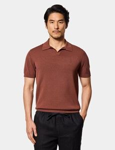 Tobacco Premium Knit Polo Shirt