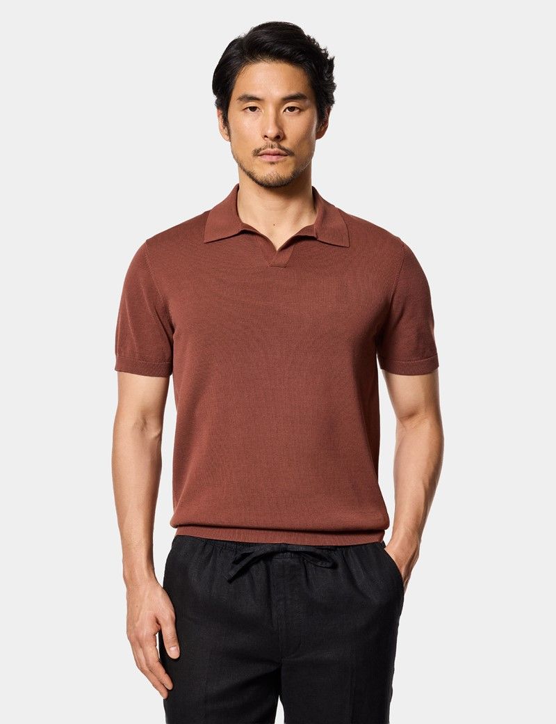 Tobacco Premium Knit Polo Shirt