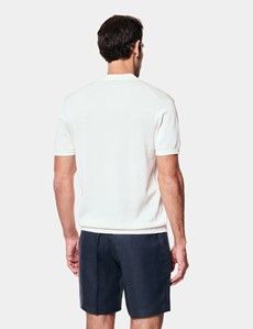 Cream Premium Knit Polo Shirt